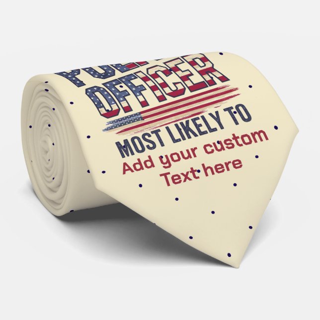Police Officer Gifts Most Likely To USA Patriotic  Neck Tie (Rolled)