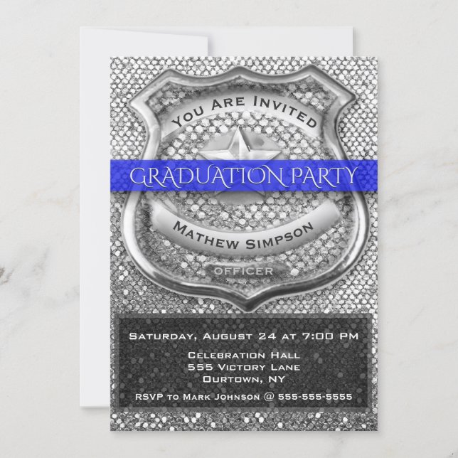 Police Officer Graduation Invitation (Front)