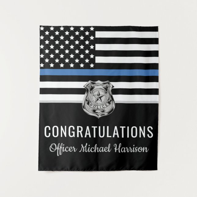 Police Officer Graduation Law Enforcement Academy Tapestry (Front)