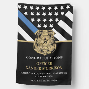 Police Officer Graduation Law Enforcement House Flag