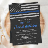  Police Officer Graduation Thin Blue Line Party