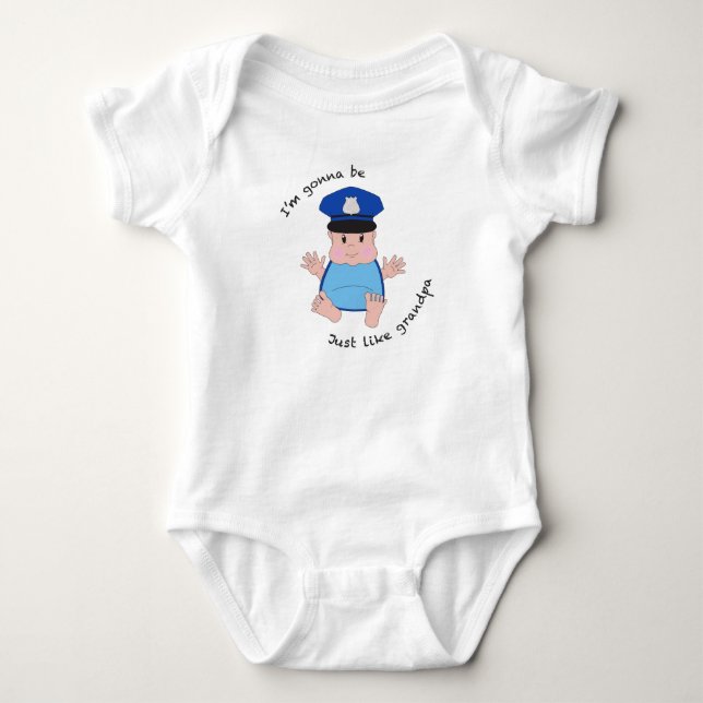 Police officer grandpa baby bodysuit (Front)