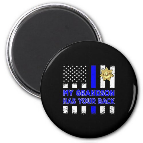 Police Officer Grandparents My Grandson Gift Magnet