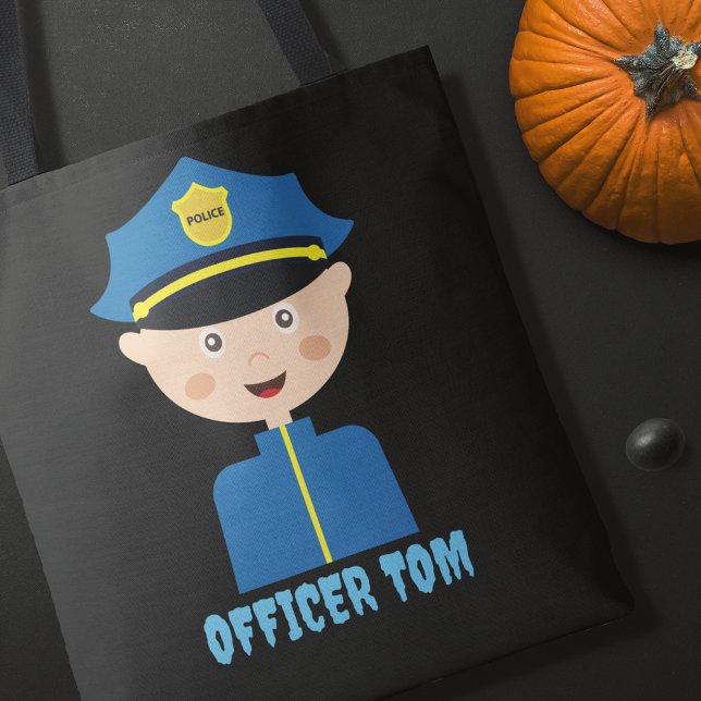 Police Officer Halloween Trick Treat Tote Bag (Creator Uploaded)