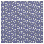 Police Officer Handcuffs Print on Navy Blue Fabric