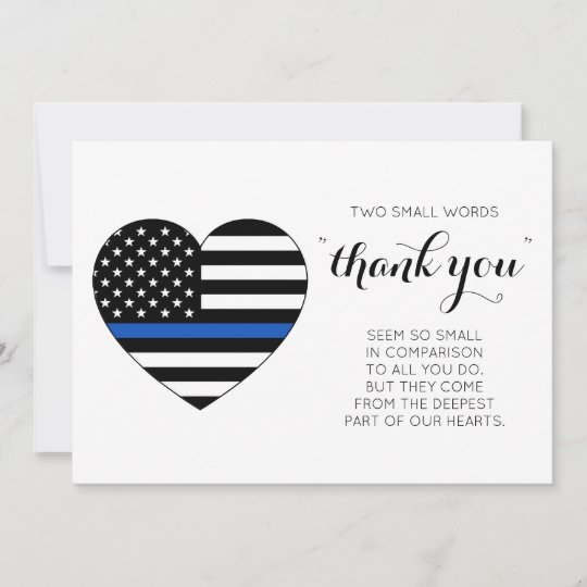 Police Officer Heart American Flag Law Enforcement Thank You Card ...