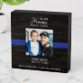 Police Officer Hero Dad Custom Photo Fathers Day Wooden Box Sign