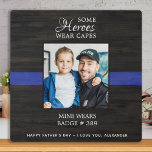 Police Officer Hero Dad Fathers Day Photo Plaque<br><div class="desc">"Some Heroes Wear Capes, Mine Wears a Badge"! Surprise your favorite police officer and dad with this super sweet personalized police dad photo plaque this fathers day. Personalize with your favorite photo, message and name. Visit our collection for the best fathers day gifts for police dads and police fathers day...</div>