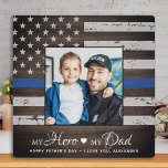Police Officer Hero Dad Personalized Photo Plaque<br><div class="desc">"My Hero ❤️ My Dad"! Surprise your favorite police officer and dad with this super sweet personalized police dad photo plaque this fathers day. Personalize with your favorite photo, message and name. Visit our collection for the best police dad fathers day gifts and police fathers day gifts from kids ....</div>