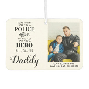 Police Officer Hero Daddy Fathers Day Photo Air Freshener