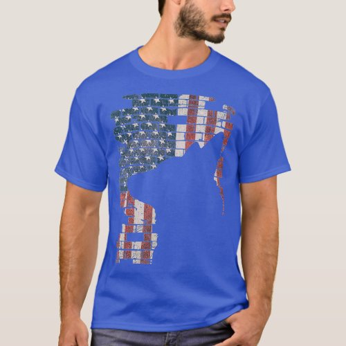 Police Officer K9 Dog Shep PD American Flag Silhou T_Shirt