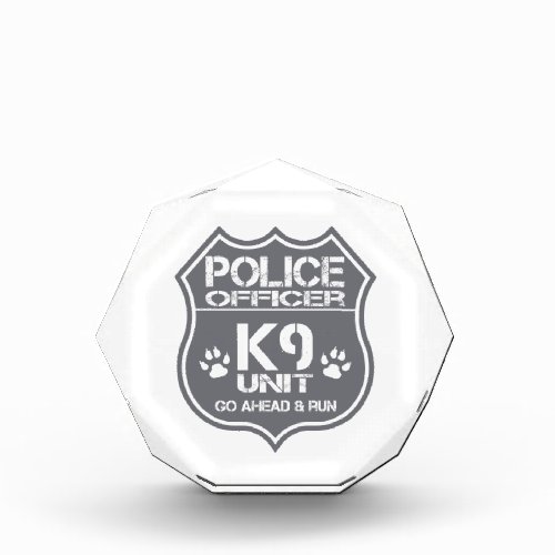 Police Officer K9 Unit Go Ahead Run Acrylic Award