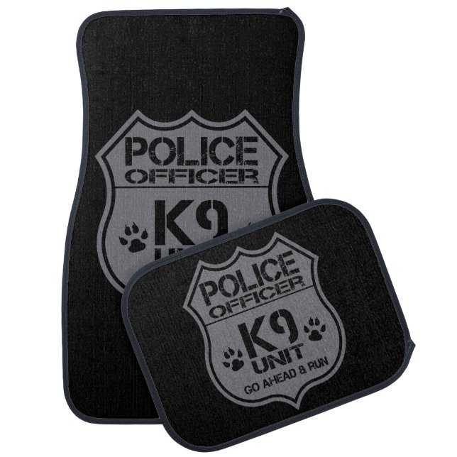 Police Officer K9 Unit Go Ahead Run Car Mat (Set)