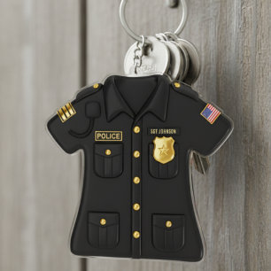 Police Officer Law Enforcement Cop Shirt Keychain