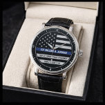 Police Officer Law Enforcement - Custom Flag Watch<br><div class="desc">Law enforcement–inspired design created to reflect service, duty, and pride in policing. This clean, professional artwork features a classic officer identity style and can be customized with an officer’s name for a strong, personal look. Designed for police officers, law enforcement professionals, and supporters of public safety, it represents commitment, honor,...</div>