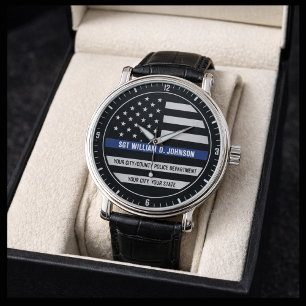 Police Officer Law Enforcement - Custom Flag Watch