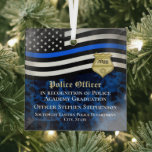 Police Officer Law Enforcement Custom Graduation Glass Ornament