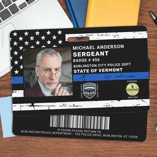Police Officer Law Enforcement Custom Photo ID Badge