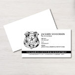 Police Officer Law Enforcement Department Logo Business Card<br><div class="desc">Customize this business card with the name,  position,  and contact information of the law enforcement officer,  sheriff,  captain,  chief or any employee working at the police department. The solid white background on the back allows an extra space for an officer to write a small note if needed.</div>