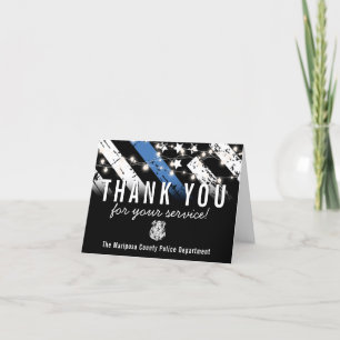 Police Officer Law Enforcement First Responder Letterpress Thank You Card
