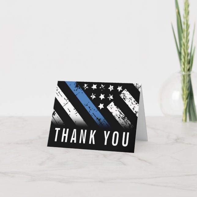 Police Officer Law Enforcement First Responder Thank You Card (Front)