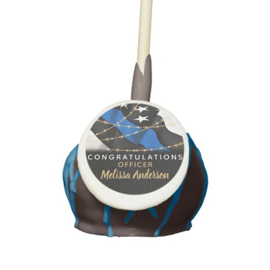Police Officer Law Enforcement Graduation Cake Pops (Front)