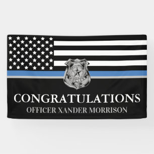 Police Officer Law Enforcement Graduation Party Banner