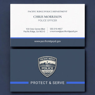 Police Officer Law Enforcement Logo Thin Blue Line Business Card