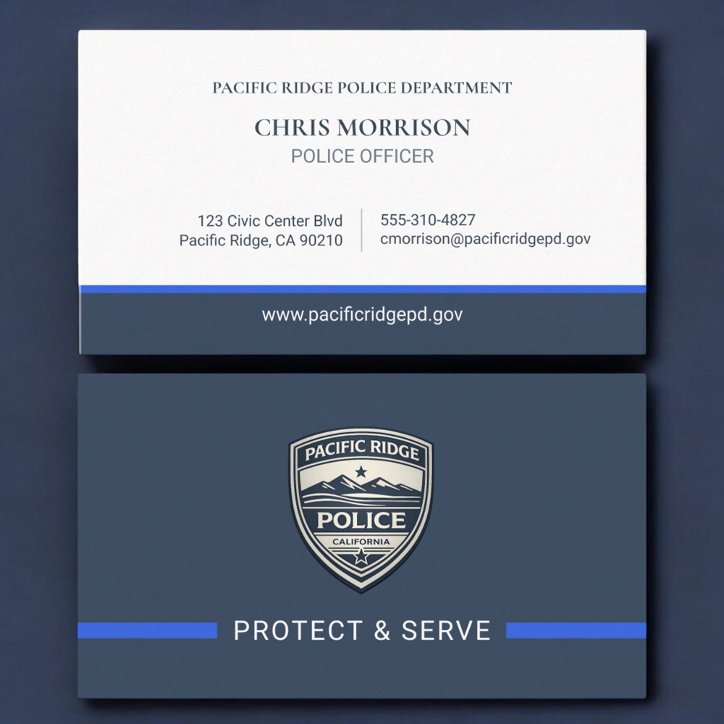 Police Officer Law Enforcement Logo Thin Blue Line Business Card