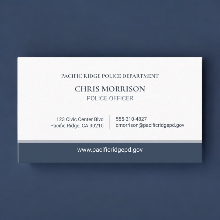 Police Officer Law Enforcement Professional Business Card