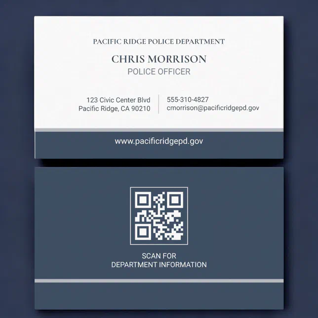 Police Officer Law Enforcement QR Code Business Card | Zazzle
