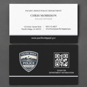 Police Officer Law Enforcement QR Code Logo Business Card