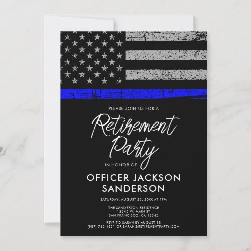 Police Officer Law Enforcement Retirement Party Invitation