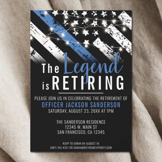 Police Officer Law Enforcement Retirement Party Invitation (Law Enforcement Police Department Retirement Party Invitation)