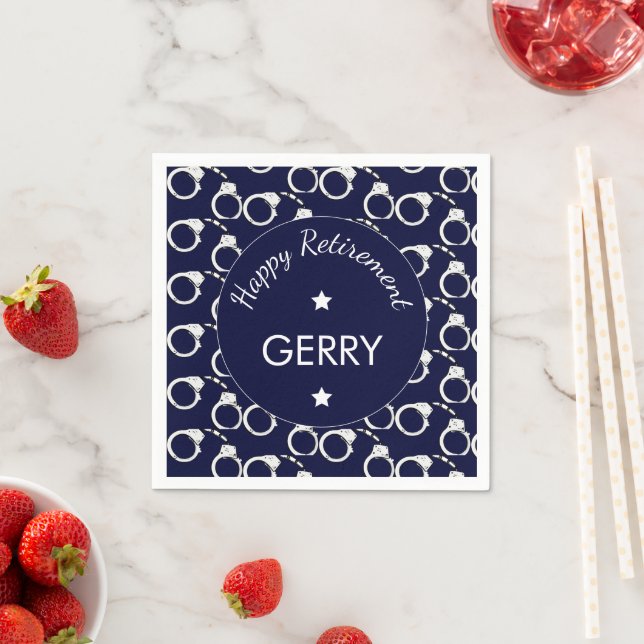 Police Officer Law Enforcement Retirement Party Napkins (Insitu)