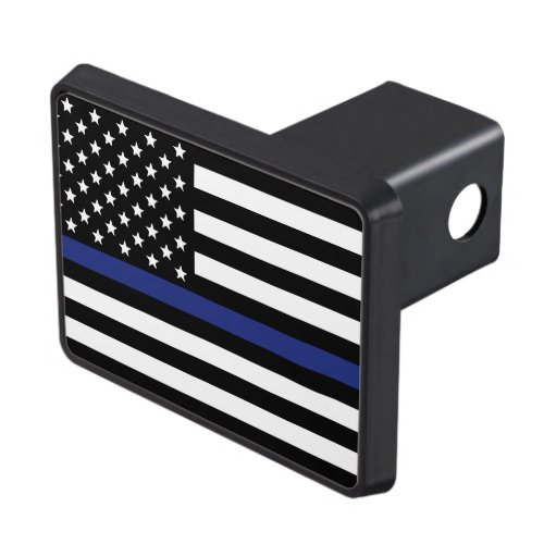 Police Officer Law Enforcement Thin Blue Line Flag Hitch Cover