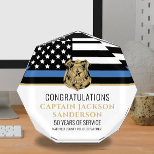 Police Officer Law Enforcement Years of Service Acrylic Award