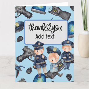 Police Officer Letterpress Thank You Card