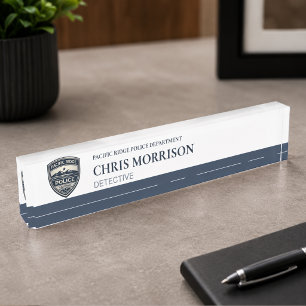 Police Officer Logo Desk Name Plate