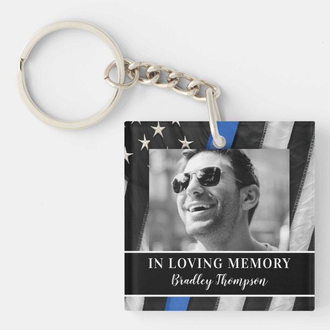 Police Officer Memorial Funeral Keychain (Front)