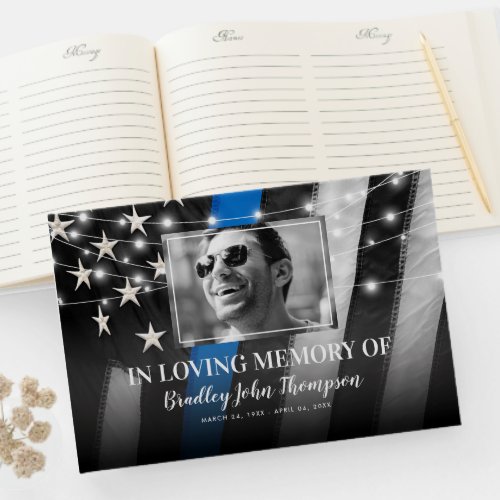 Police Officer Memorial  Thin Blue Line Guest Book