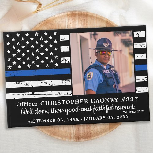 Police Officer Memorial Thin Blue Line Photo Guest Book