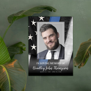 Police Officer Memorial   Thin Blue Line Poster