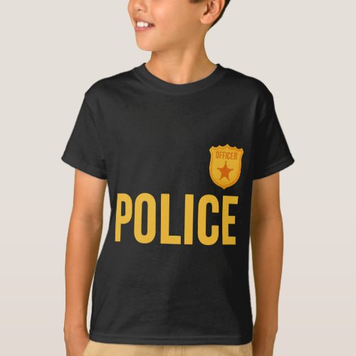 Police Officer Men Halloween Costume Adult Uniform T_Shirt