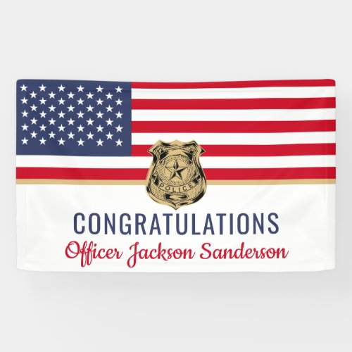 Police Officer Military Retirement American Flag