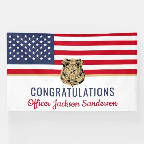 Police Officer Military Retirement American Flag