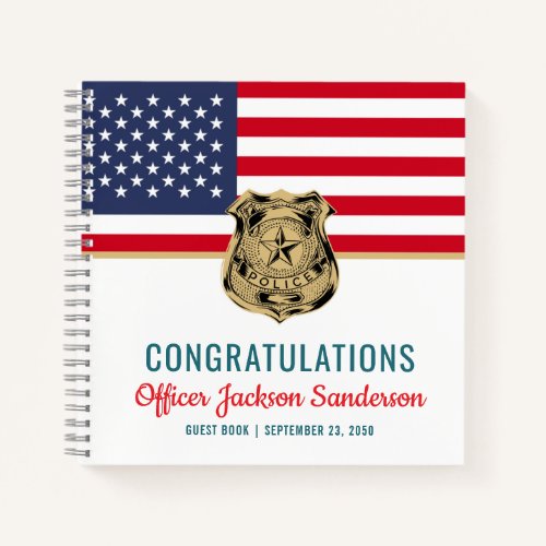 Police Officer Military Retirement American Flag