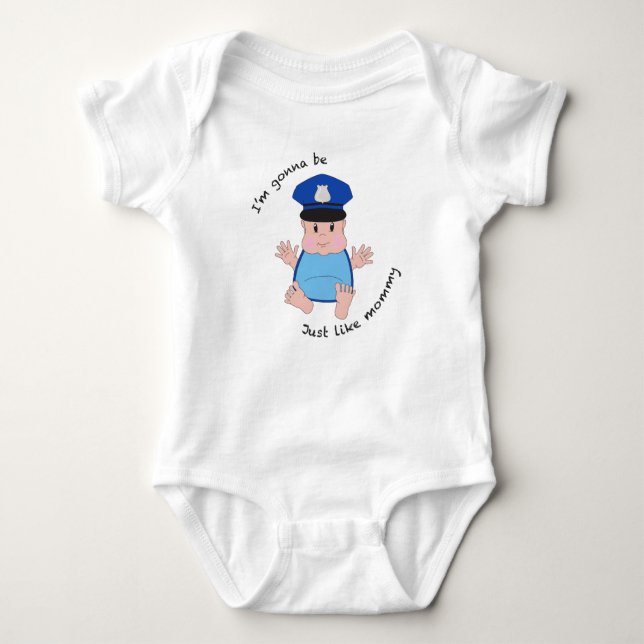 Police officer mommy baby bodysuit (Front)