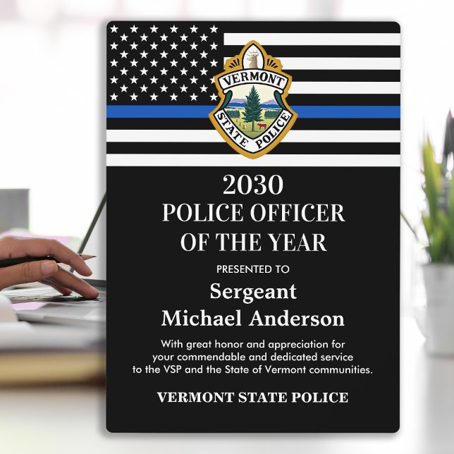 Police Officer Of The Year Department Logo Award Plaque (Creator Uploaded)