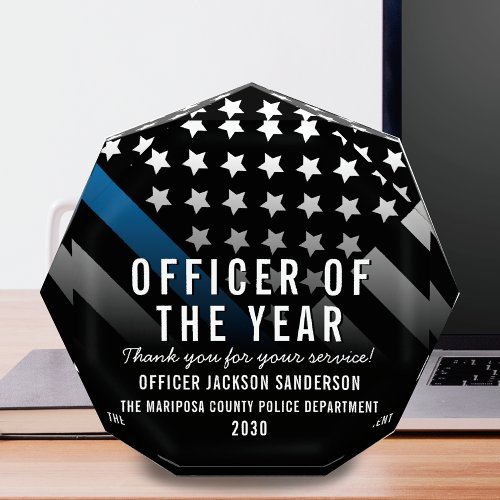 Police Officer of the Year Employee Recognition Acrylic Award